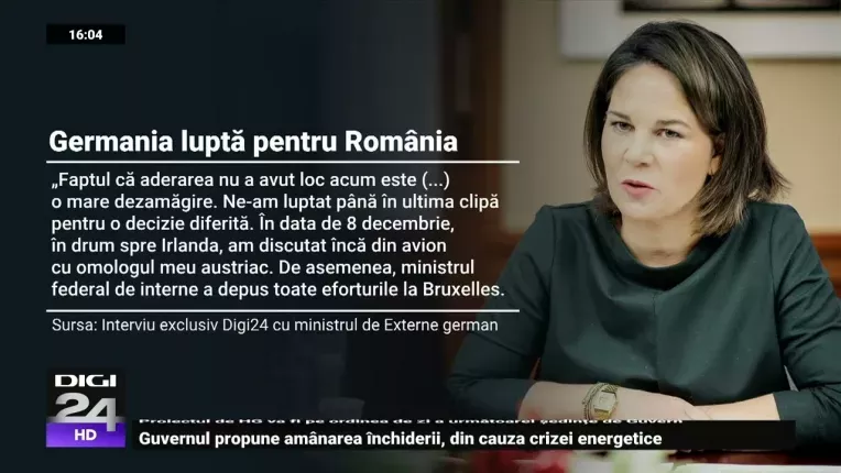 Annalena Baerbock: Si cancelarul Scholz a intervenit pentru Romania. Aderarea la Schengen va urma