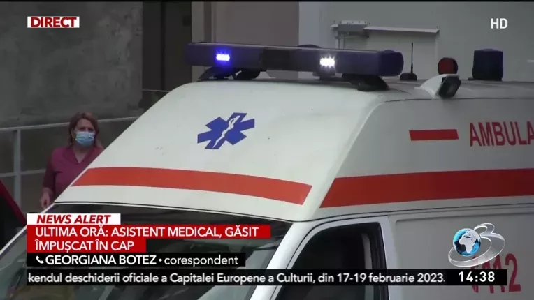 Asistent medical, gasit impuscat in cap, cu o arma de vanatoare langa el