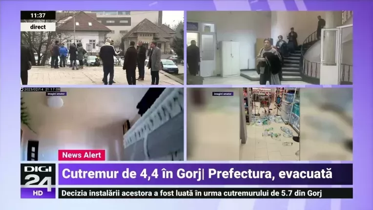 Cutremur de 4,3 grade in Gorj. Prefectura a fost evacuata