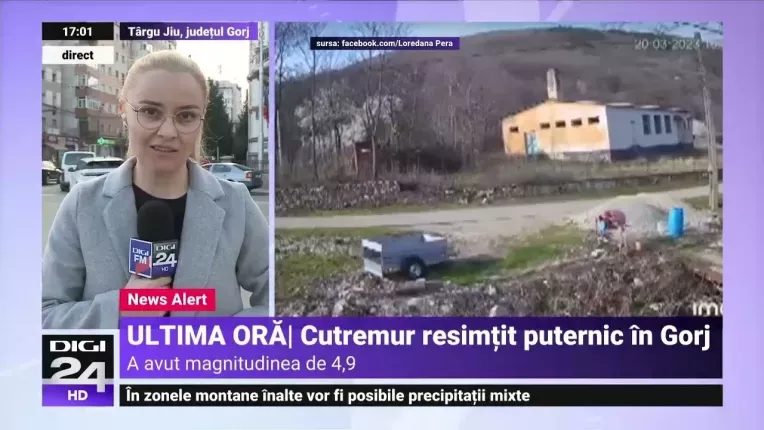Cutremur resimtit puternic in Gorj. A avut magnitudinea de 4.9
