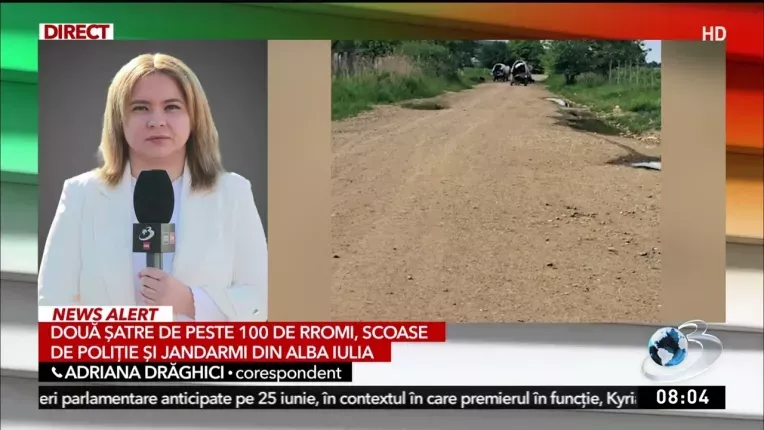 Doua comunitati de peste 100 de romi, scoase din Alba Iulia de politisti si jandarmi