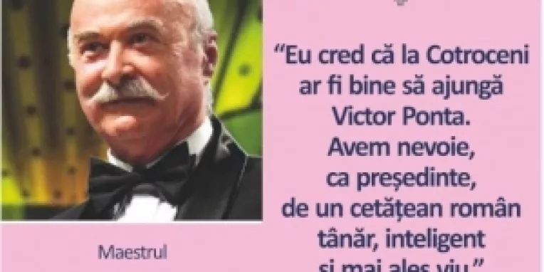 Maestrul Tudor Gheorghe il sustine pe Victor Ponta in turul al doilea al prezidentialelor