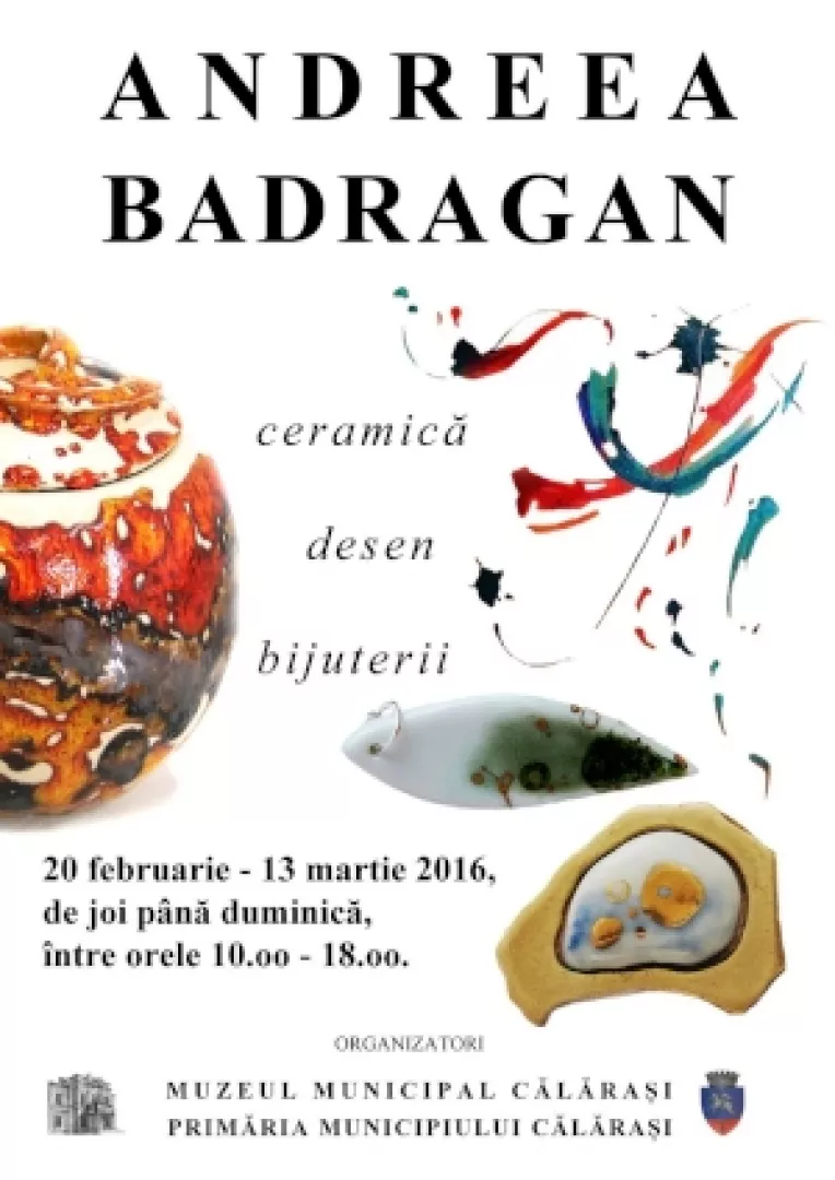 Muzeul Municipal Calarasi deschide  anul expozitional 2016 cu o expozitie de ceramica, desen si bijuterii realizate de studenta Andreea Badragan (Stoica)